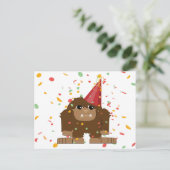 Invitation Carte Postale Parti Confetti Sasquatch Bigfoot (Debout devant)