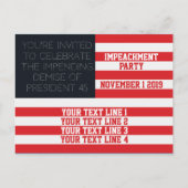 Invitation Carte Postale Parti de l'impeachment Trump (Dos)