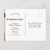 Invitation Carte Postale Parti de retraite des agents de police (Dos)
