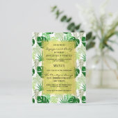 Invitation Carte Postale Parti d'engagement botanique Feuille de palme trop (Debout devant)