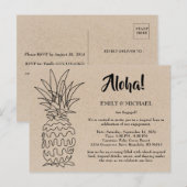 Invitation Carte Postale Parti d'engagement Tropical Luau (Devant / Derrière)