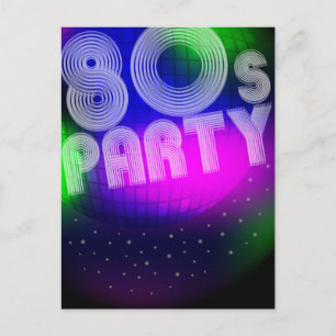 Invitation Carte Postale Parti des années 80