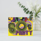 Invitation Carte Postale Parti des années 80 (Debout devant)