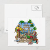 Invitation Carte Postale Parti des perroquets (Devant / Derrière)