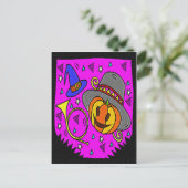 Invitation Carte Postale Parti d'Halloween Jack OLantern Bugle violet (Debout devant)