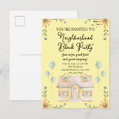 Invitation Carte Postale Parti du bloc de quartier (Devant / Derrière)