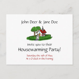 Invitation Carte Postale Parti du réchauffement du foyer