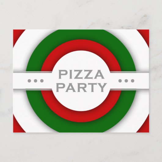Invitation Carte Postale parti PIZZA rétro (Devant)