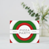 Invitation Carte Postale parti PIZZA rétro (Debout devant)