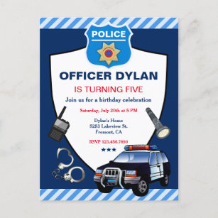 Invitations Policier Anniversaires Zazzle Be