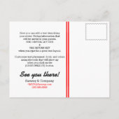 Invitation Carte Postale Partie de performance surchargée personnalisée (Dos)