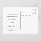 Invitation Carte Postale Parties scintillant Argent Moderne Mariage Enregis (Dos)