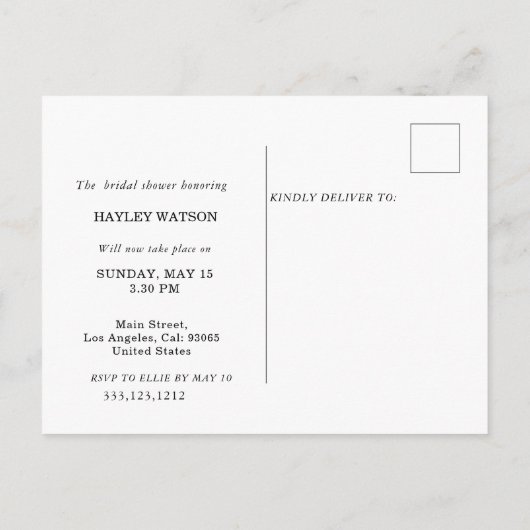 Invitation Carte Postale Parties scintillant Argent Moderne Mariage Enregis (Dos)