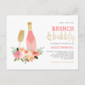 Invitation Carte Postale Parties scintillant Champagne Brunch & Fête des ma (Devant)