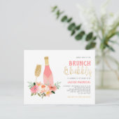 Invitation Carte Postale Parties scintillant Champagne Brunch & Fête des ma (Debout devant)