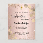 Invitation Carte Postale Parties scintillant d'or à l'eucalyptus à broussai (Devant)