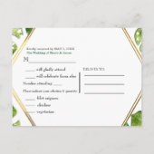 Invitation Carte Postale Parties scintillant d'or Sparkle Tropical Feuilles (Dos)