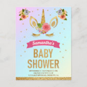 Invitation Carte Postale Parties scintillant en or magique Cute Baby shower (Devant)