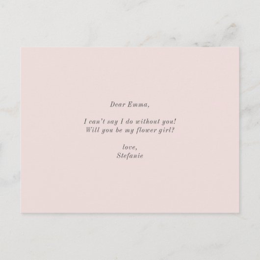 Invitation Carte Postale Parties scintillant Fleurs Pastel Vous Serez Ma Fi (Dos)