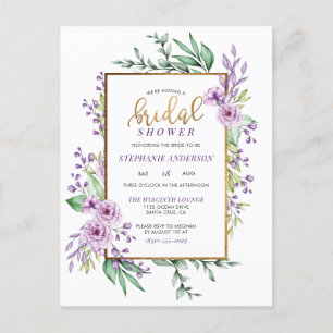 Invitation Carte Postale Parties scintillant or chic Script Fête des mariée