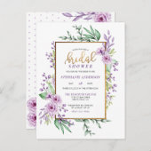 Invitation Carte Postale Parties scintillant or chic Script Fête des mariée (Devant / Derrière)