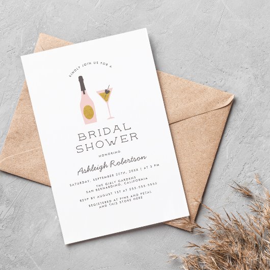 Invitation Carte Postale Parties scintillant Or moderne et Fête des mariées