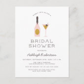 Invitation Carte Postale Parties scintillant Or moderne et Fête des mariées (Devant)