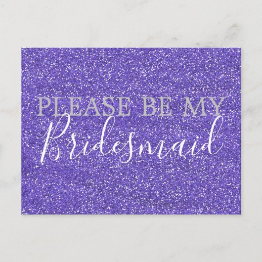 Invitation Carte Postale Parties scintillant Purple Faux (Devant)
