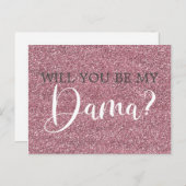 Invitation Carte Postale Parties scintillant rose Faux Quinceanera Dama Pro (Devant / Derrière)