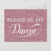 Invitation Carte Postale Parties scintillant rose or Dama Quinceanera Dama  (Devant)