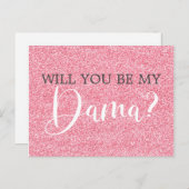 Invitation Carte Postale Parties scintillant rose pâle Quinceanera Dama Pro (Devant / Derrière)