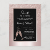 Invitation Carte Postale Parties scintillant rousse Champagne Toast 30e ann (Devant)