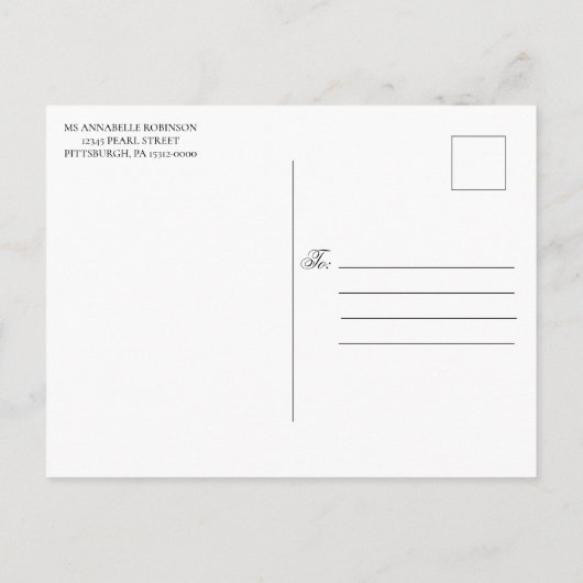 Invitation Carte Postale Parties scintillant violet et or Fête des mariées (Dos)