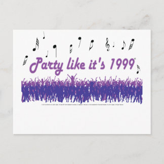 Invitation Carte Postale Party Like It's 1999 - Purple People