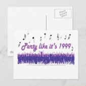 Invitation Carte Postale Party Like It's 1999 - Purple People (Devant / Derrière)