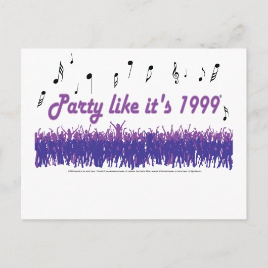 Invitation Carte Postale Party Like It's 1999 - Purple People (Devant)