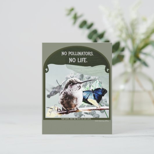 Invitation Carte Postale Pas de pollinisateurs, pas de vie (Debout devant)