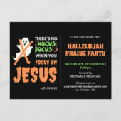 Invitation Carte Postale PAS DE TOUR DE MAGICIEN Halloween chrétien (Devant)