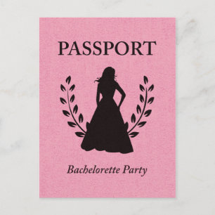 Invitation Carte Postale passeport de la partie bachelorette