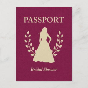 Invitation Carte Postale Passeport Fête des mariées