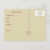 Invitation Carte Postale Passeport Fête des mariées (Dos)