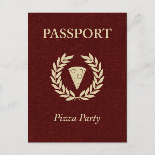 Invitation Carte Postale passeport pizza