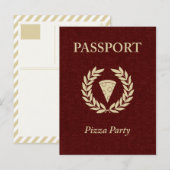 Invitation Carte Postale passeport pizza (Devant / Derrière)