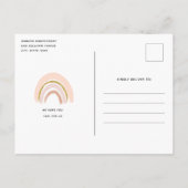Invitation Carte Postale Pastel Pink & Faux Parties scintillant Boho Rainbo (Dos)