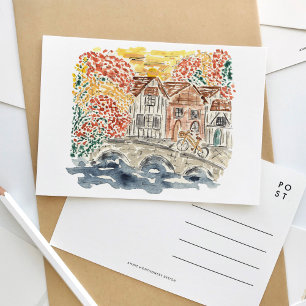 Invitation Carte Postale Pays Anglais Angleterre Watercolor Travel