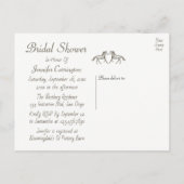 Invitation Carte Postale Pays Fête des mariées Cheval Mariage Brown Rustiqu (Dos)