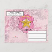Invitation Carte Postale Pays Parties scintillant rose fille Aquarelle Anni (Dos)