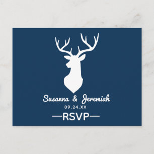 Invitation Carte Postale Pays rustique Deer Mountain Wedding RSVP