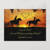 Invitation Carte Postale Pays Western Cowboy Rustique Enregistrer La Date (Devant)