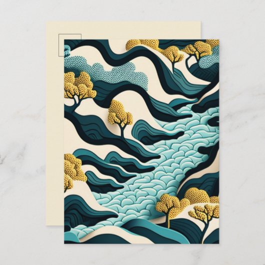 Invitation Carte Postale Paysage moderne (Devant / Derrière)